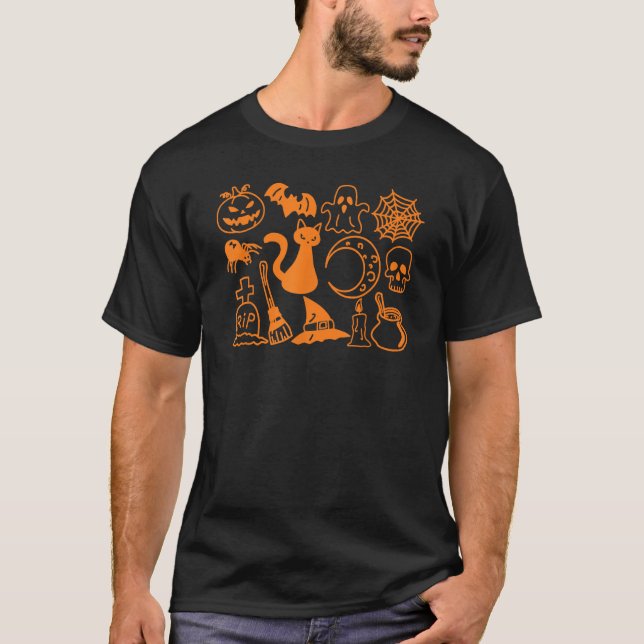 Camiseta Halloween Jack O'Lantern, el fantasma de la luna d (Anverso)