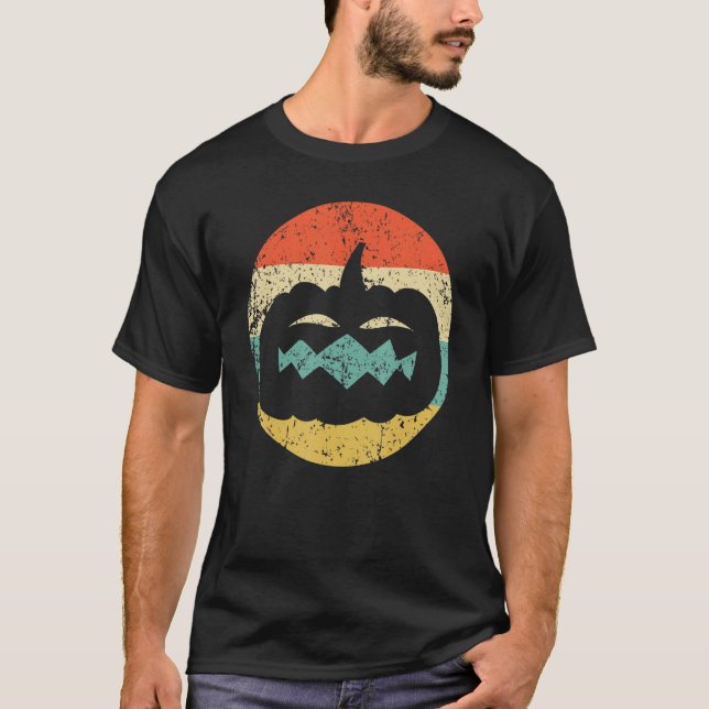 Camiseta Halloween Jackolantern Pumpkin Silhouette Retro Sc (Anverso)