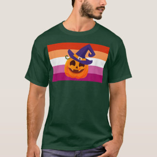 Camiseta Halloween JackoLantern Pumpkin Witch Lesbian Pride