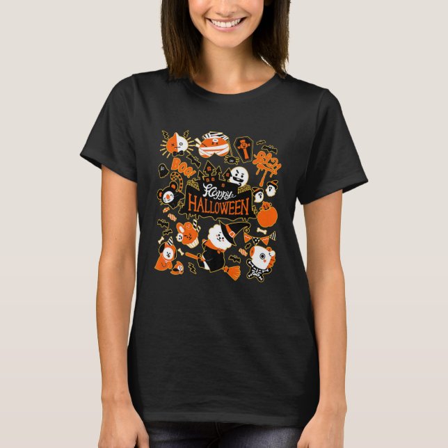 Camiseta Halloween K-Pop música pop coreana, moda BT21 (Anverso)