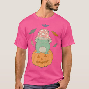 Camiseta Halloween Kawaii Frog Bats Cottagecore for