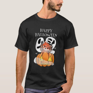 Camiseta Halloween Kawaii Panda Rojo