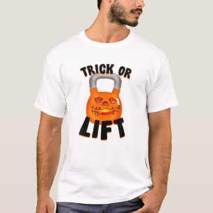 Camiseta Halloween Kettlebell Divertido Truco O Levantar Ja