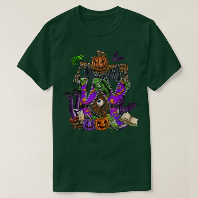 Camiseta Halloween KY, Scary Pumpkin Scarecrow, Spooky Hall (Diseño del anverso)