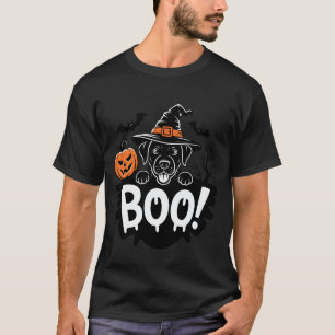 Camiseta Halloween Labrador Retriever negro sombrero de bru