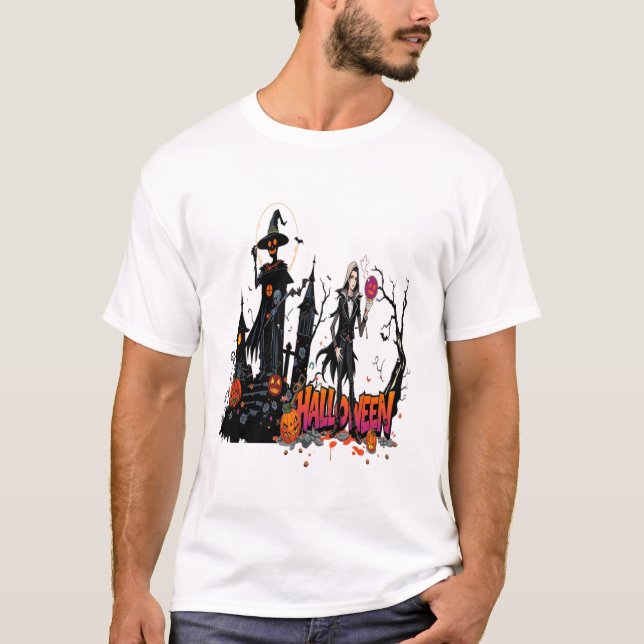 Camiseta halloween ladies graffiti art 3D cool family (Anverso)
