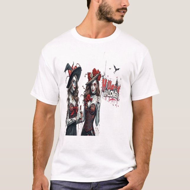 Camiseta halloween ladies graffiti art family (Anverso)