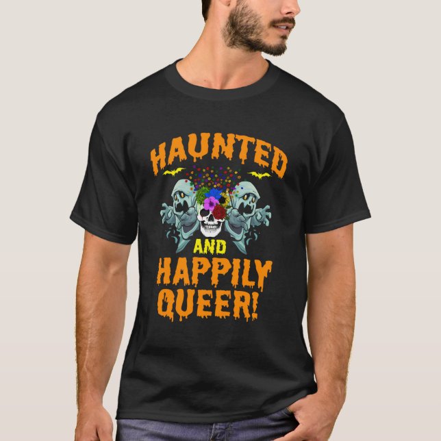Camiseta Halloween Lgbt Trans Marcha de la Bandera Arcoiris (Anverso)