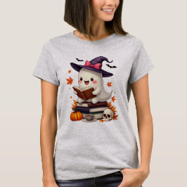 Camiseta Halloween, libro de lectura de fantasmas para bruj