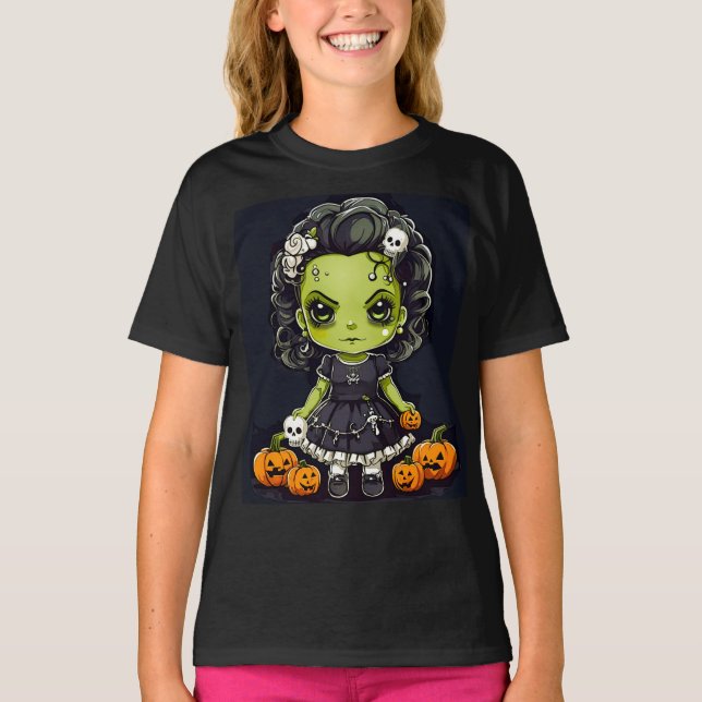 Camiseta Halloween linda novia de frankenstein (Anverso)