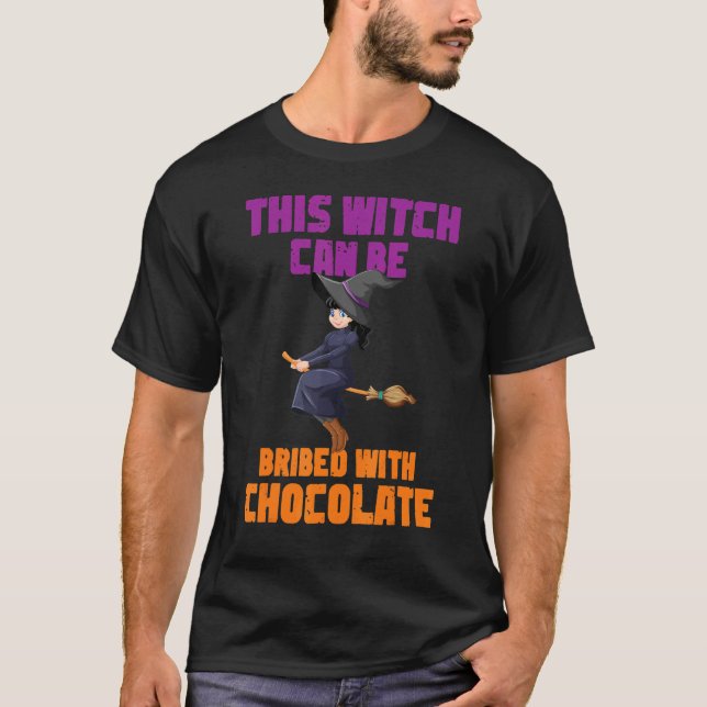 Camiseta Halloween lindo Esta Bruja Puede Ser Sobornada Con (Anverso)