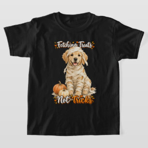 Camiseta Halloween Lindo Perro Retriever Dorado Momia Truco