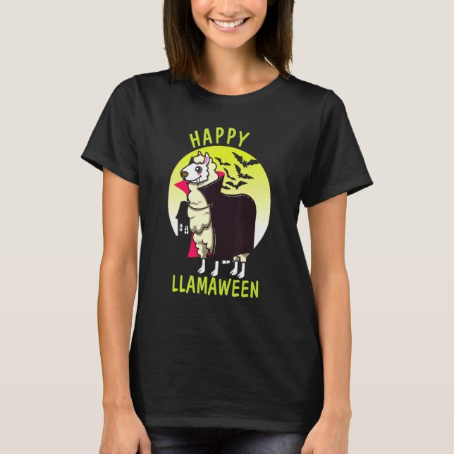Camiseta Halloween Llama Feliz Llamaween (Anverso)