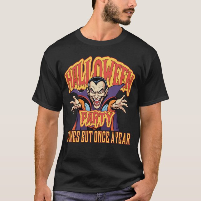 Camiseta Halloween llega pero una vez al año (Anverso)