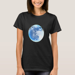 Camiseta Halloween Luna Llena Con Crows Y Raven
