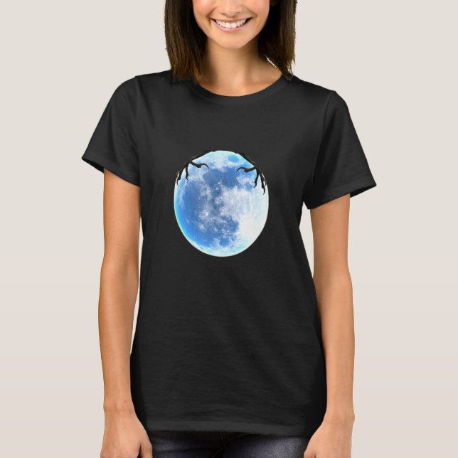 Camiseta Halloween Luna Llena Con Crows Y Raven (Anverso)