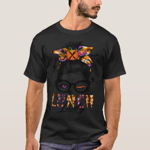 Camiseta Halloween Lunch Lady-Messy Bun Hair-Guay Pumpkin-C