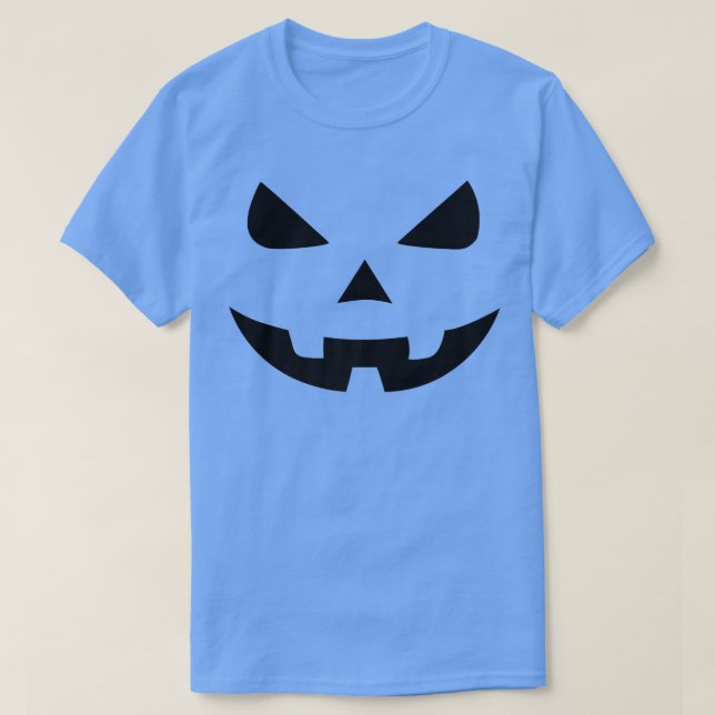 Camiseta Halloween Malvada Calabaza Cara Hombres y Mujeres (Diseño del anverso)