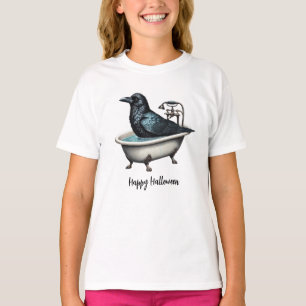 Camiseta Halloween Malvado Black Crow Bathtub Shower