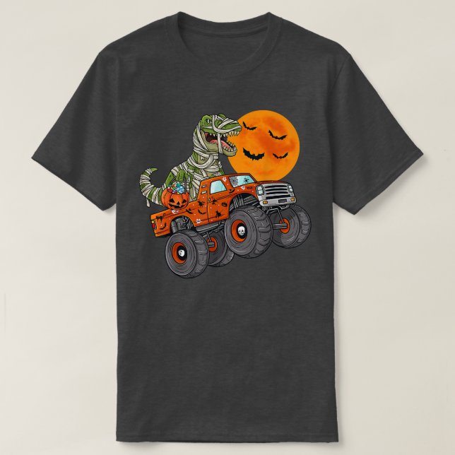Camiseta Halloween Mamá Monstruo T Re Camión Niños Niños Ad (Diseño del anverso)