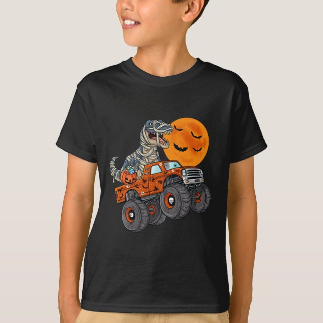 Camiseta Halloween Mamá Monstruo T Rex Camión Niños Adolesc (Anverso)