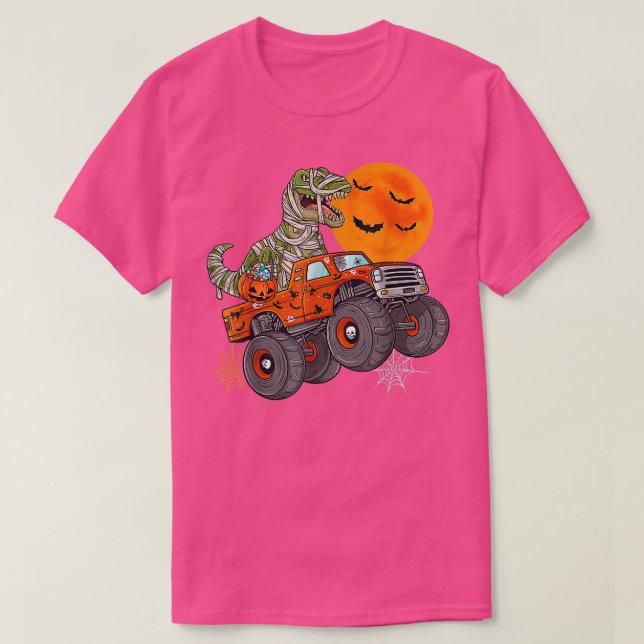 Camiseta Halloween Mamá Monstruo T Rex Camión Niños Adolesc (Diseño del anverso)