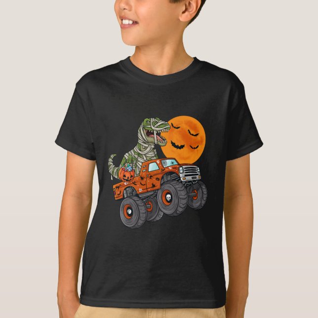 Camiseta Halloween Mamá Monstruo T Rex Camión Niños Adolesc (Anverso)