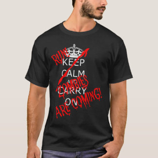 Camiseta Halloween Mantengan La Calma En Carrera Los Zombis