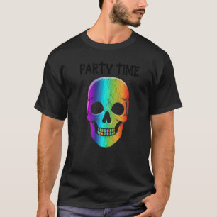 Camiseta Halloween máscara de cráneo psicodélica disfraz de
