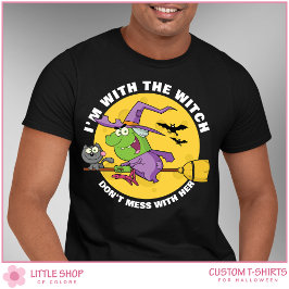 Camiseta Halloween masculino divertido de Witch Riding Broo