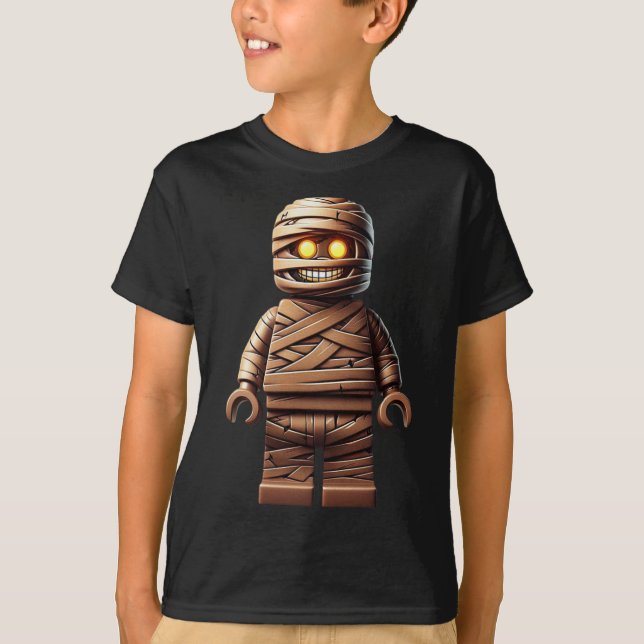 Camiseta Halloween Master Builder Mummy Kids Building Block (Anverso)
