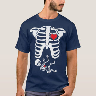 Camiseta Halloween Maternidad Calabaza Skeleton Funny Pregn
