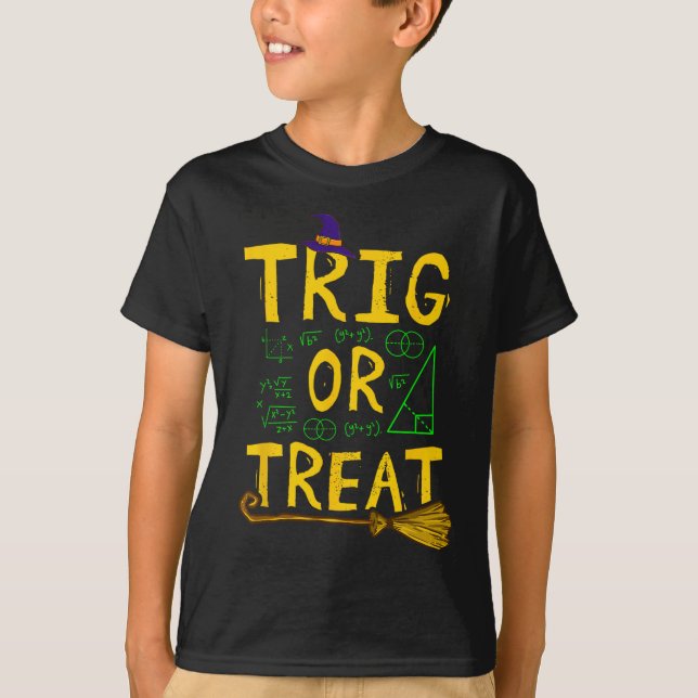 Camiseta Halloween Math Teacher Trig O Trate La Escuela Est (Anverso)