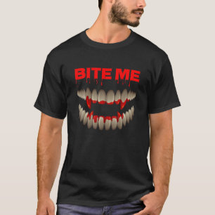 Camiseta Halloween me muerde el vampiro dientes de dientes