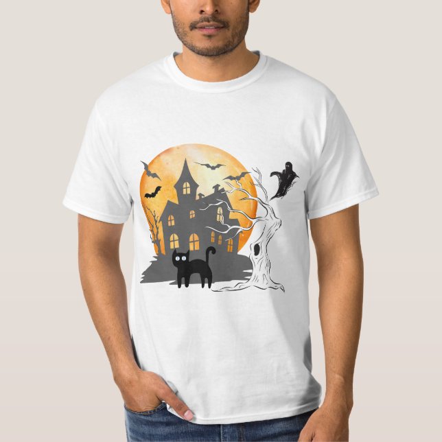 Camiseta Halloween Men Tee Shirt | Halloween Spooky Vibes (Anverso)