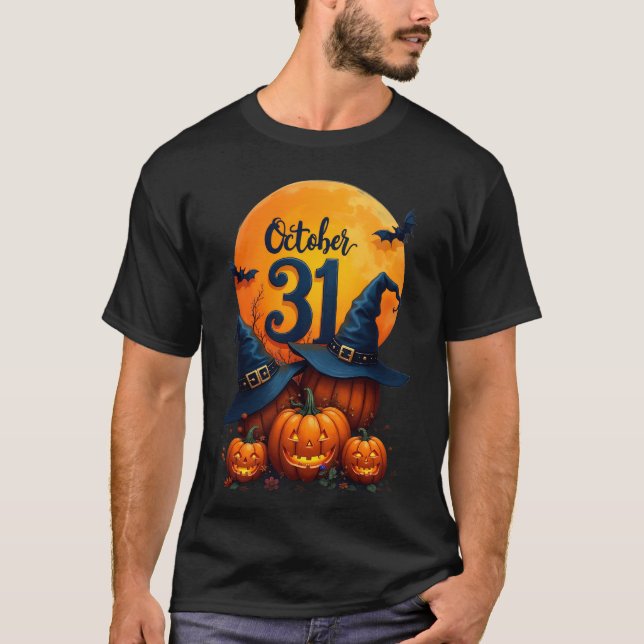 Camiseta halloween mens tshirts matching modern spooky seas (Anverso)