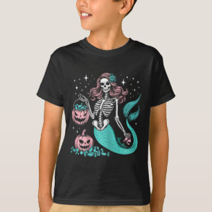 Camiseta Halloween Mermaid Funny Skeleton