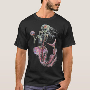 Camiseta Halloween Mermaid Skeleton Sugar Skull