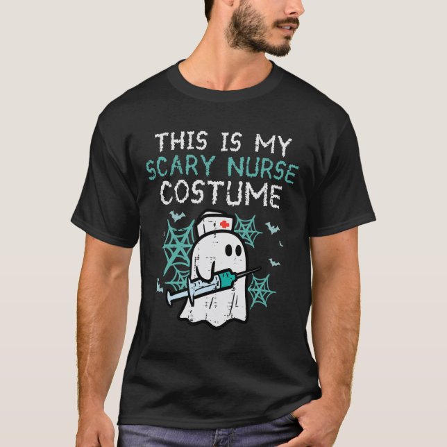Camiseta Halloween Mi asusta enfermera disfraz graciosa fan (Anverso)