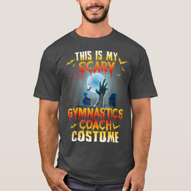 Camiseta Halloween mi asustado disfraz de entrenador de gim (Anverso)