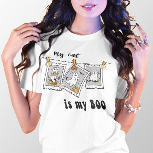 CAMISETA HALLOWEEN MI GATO ES MI FANTASMA BOO CUTE