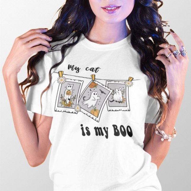 CAMISETA HALLOWEEN MI GATO ES MI FANTASMA BOO CUTE (Subido por el creador)