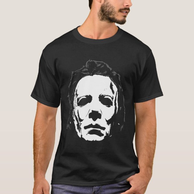 Camiseta Halloween Michael Myers Mask Big Face T-Shirt (Anverso)