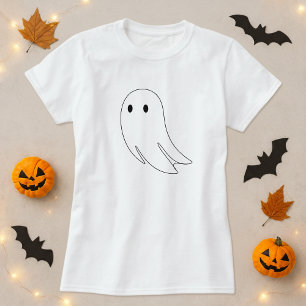 Camiseta Halloween Mínimo De Esbozo De Fantasma
