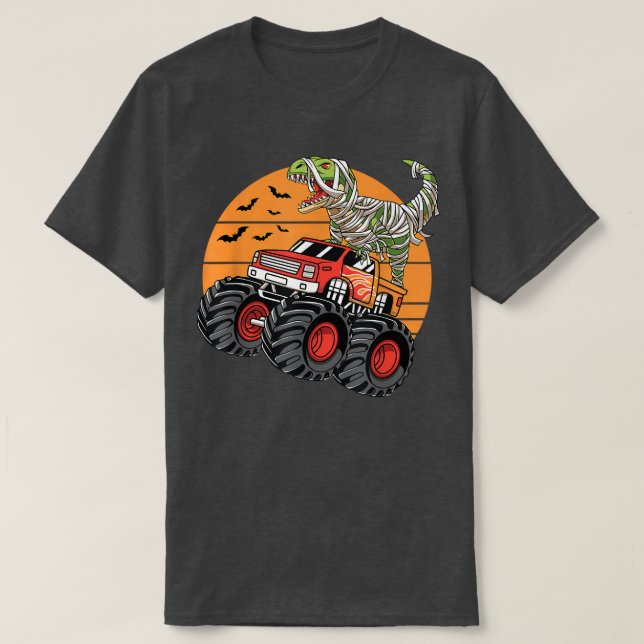 Camiseta Halloween Monster Camión Crash Dinosaur T (Diseño del anverso)