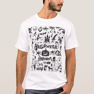 Camiseta Halloween Monster Doodles Fun