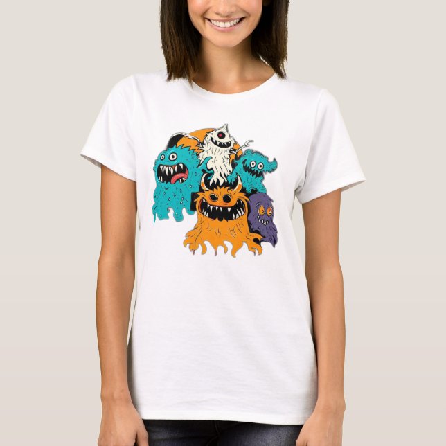 Camiseta Halloween/Monster/Octubre/Otoño (Anverso)