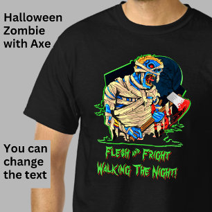 Camiseta Halloween Monster Zombie Mummy Bandas de sangre Ax