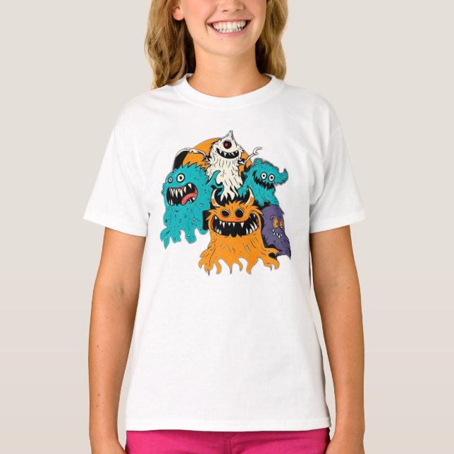 Camiseta Halloween/Monstruo/Octubre/Otoño  (Anverso)