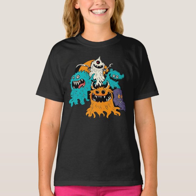 Camiseta Halloween/Monstruo/Octubre/Otoño  (Anverso)